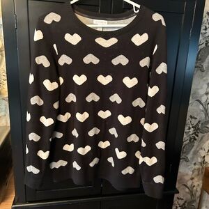 Charter Club Black and White Heart Sweater
